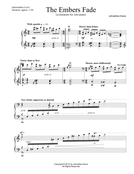 The Embers Fade (a miniature for solo piano)