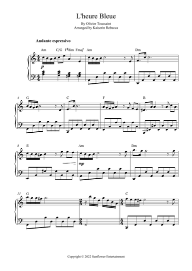L'heure Bleue (arr. Kaiserin Rebecca)