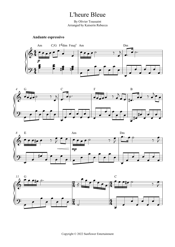 L'heure Bleue (arr. Kaiserin Rebecca)