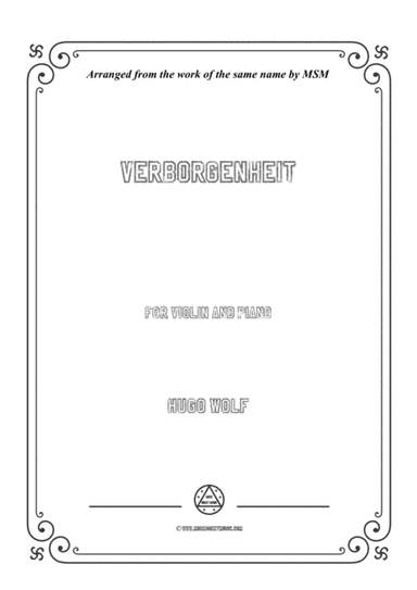 Wolf-Verborgenheit, for Violin and Piano (arr. MSM)