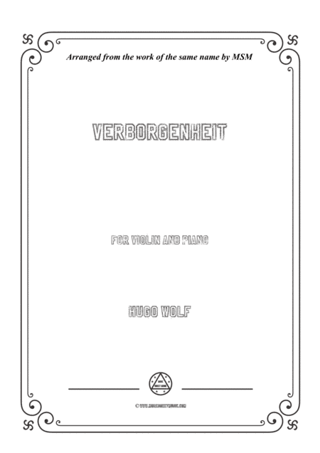 Wolf-Verborgenheit, for Violin and Piano (arr. MSM)