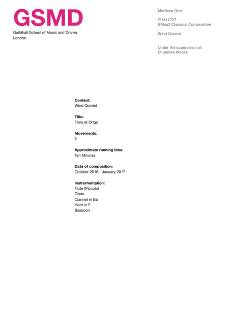 Fons et origo (Individual horn part)