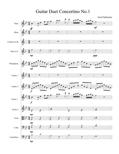 Guitar Duet Concertino No 1 Jozef Sebastian