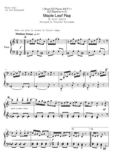 Maple Leaf Rag (arr. Tsuyoshi Yoroiguma)