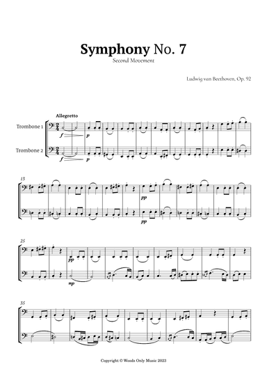 2nd Movement of Symphony No. 7 by Beethoven for Trombone Duet (arr. Ander)