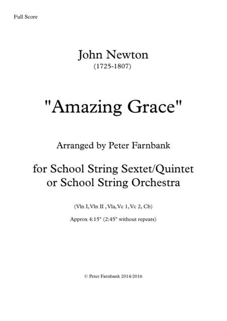 "Amazing Grace" (arr. Peter Farnbank)