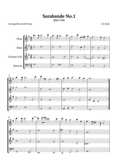 Sarabande No.1 BWV 990 (arr. André Nusa)