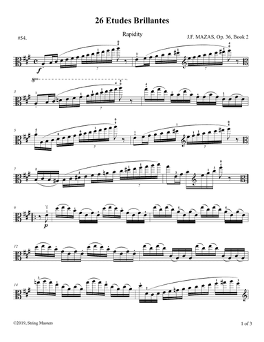 Mazas, Etudes for Viola Op 36, Book 2, No.54 (arr. String Masters)