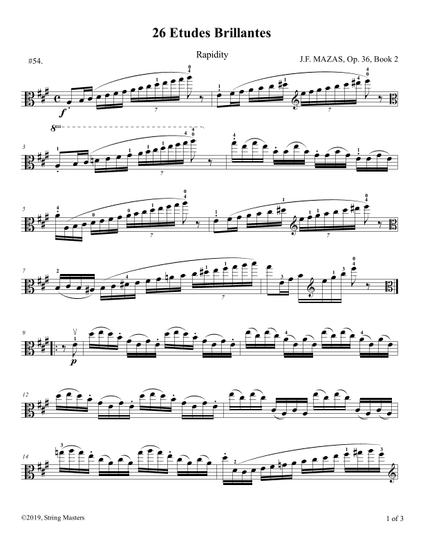 Mazas, Etudes for Viola Op 36, Book 2, No.54 (arr. String Masters)