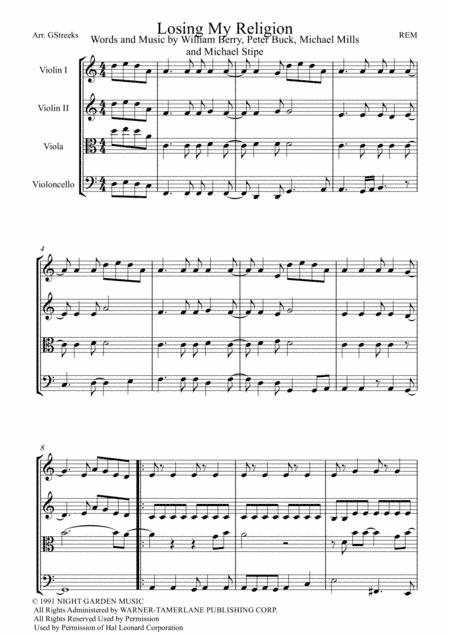 Losing My Religion (arr. G Streeks)