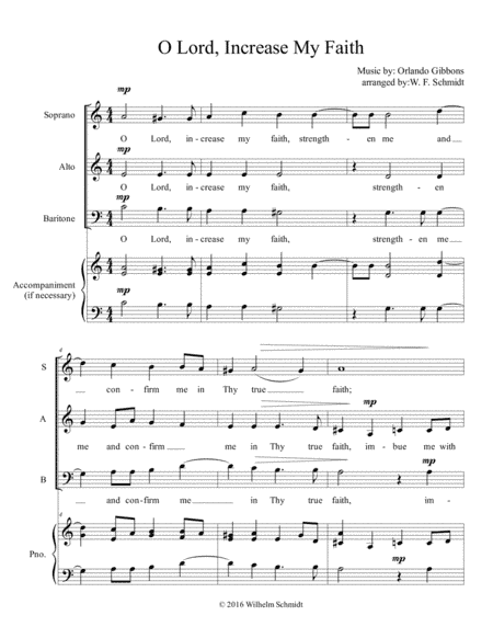 O Lord, Increase My Faith (arr. W. F. Schmidt)