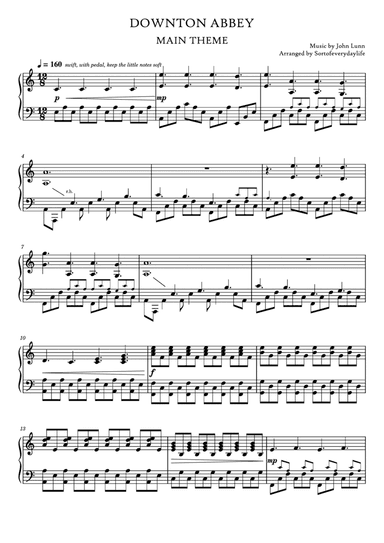 Downton Abbey (theme) (arr. Sortofeverydaylife)