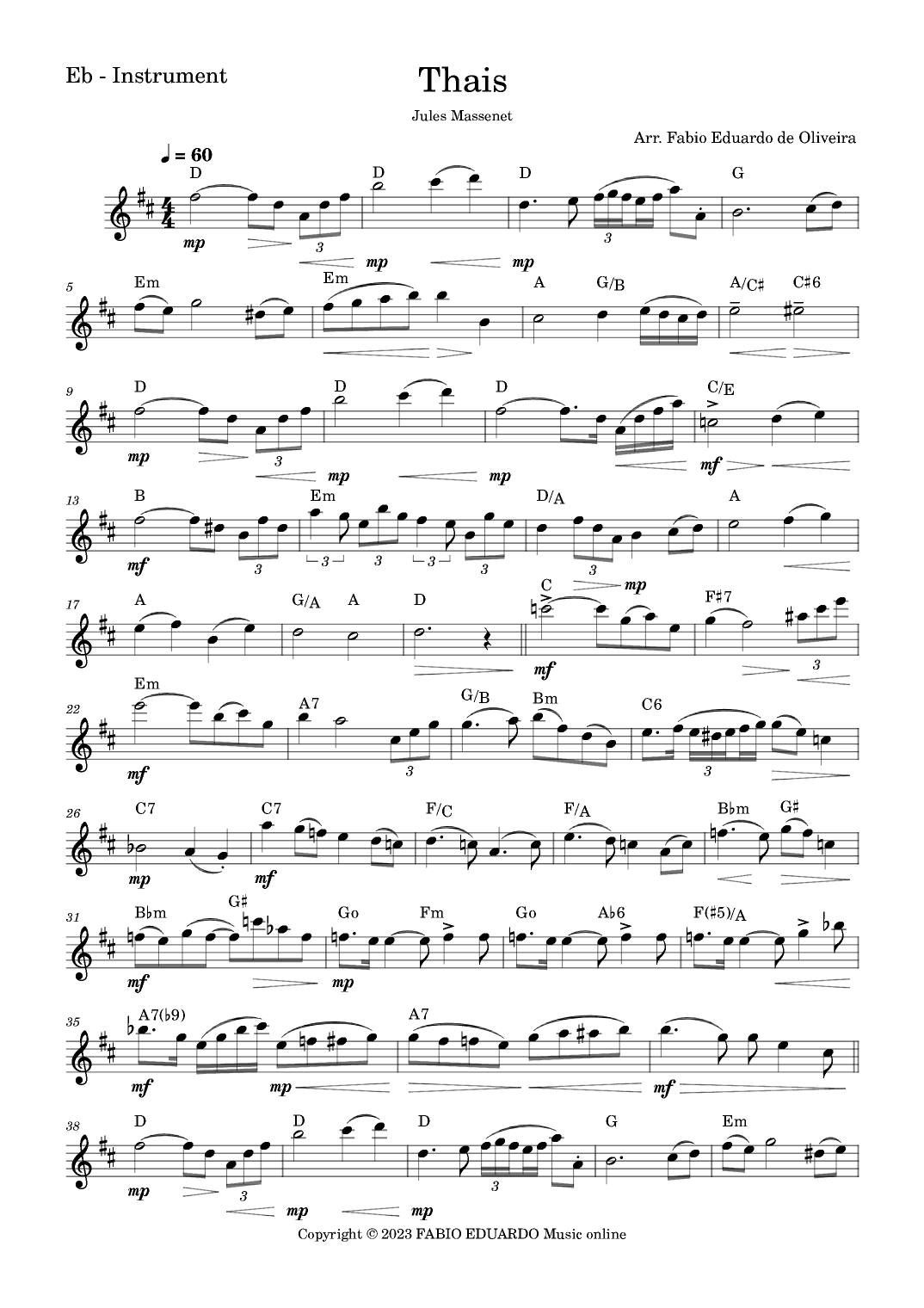 Thais (J. Massenet) (arr. Fabio Eduardo de Oliveira)