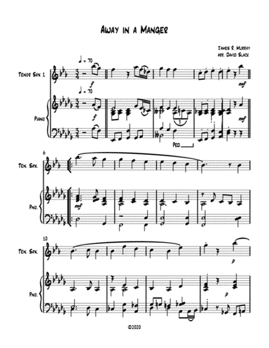 Away in a Manger (Tenor saxophone solo) with optional piano accompaniment (arr. Dave Slack)