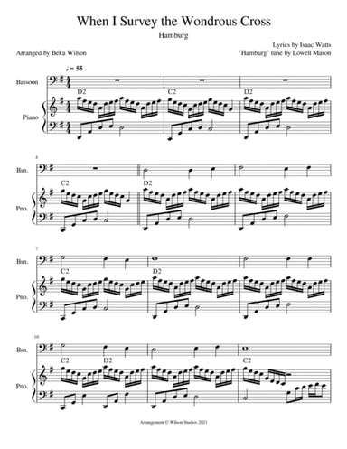 When I Survey the Wondrous Cross--bassoon solo (arr. Beka Wilson)