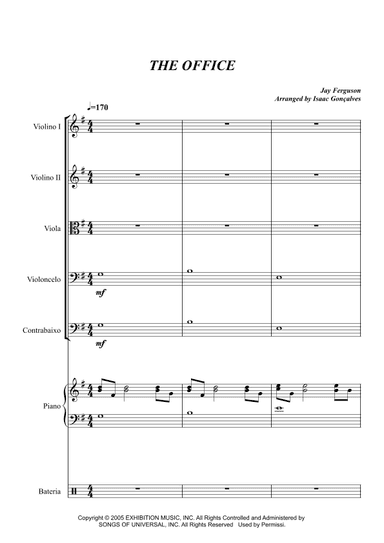 The Office - Theme - Score Only (arr. Isaac Gonçalves)