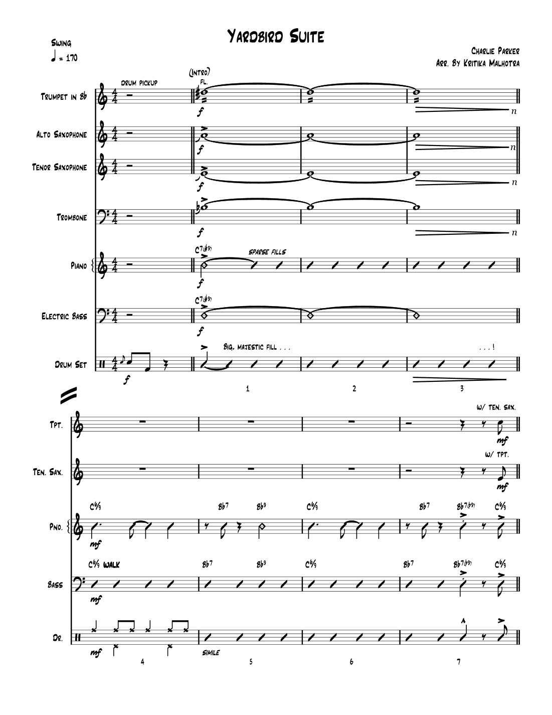 Yardbird Suite (arr. Kritika Malhotra)