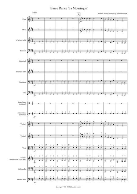 Basse Dance by Susato for School Orchestra (arr. David Burndrett)