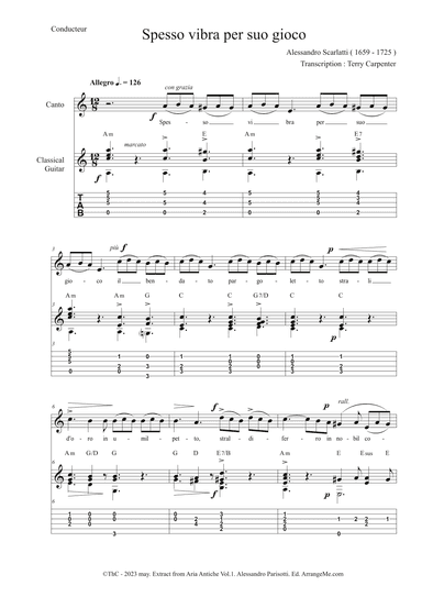 Spesso vibra per suo gioco ( Extract from Aria Antiche Vol.1) (arr. Terry Carpenter)