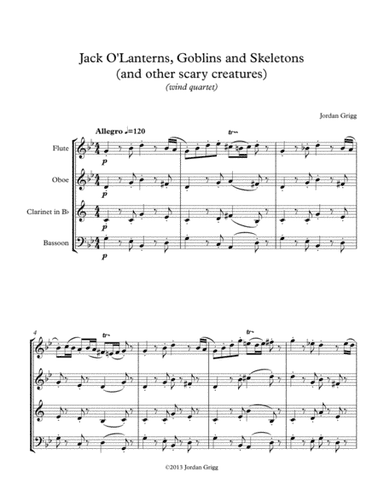 Jack O'Lanterns, Goblins and Skeletons (and other scary creatures) (wind quartet)