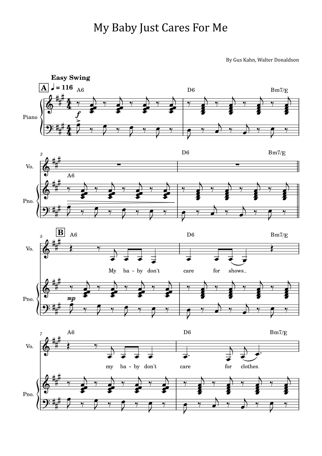 My Baby Just Cares For Me (arr. poon)