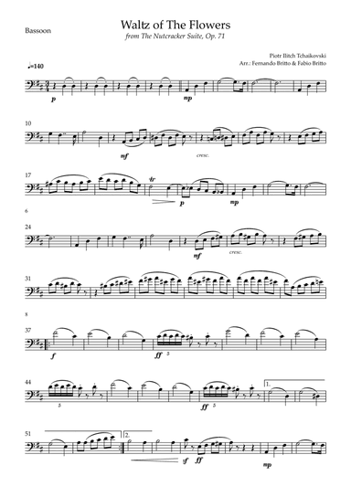 Waltz of The Flowers - from Nutcracker (P. I. Tchaikovsky) for Bassoon Solo (arr. Fabio Britto)