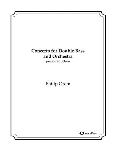 Concerto for Double Bass and Orchestra - piano reduction