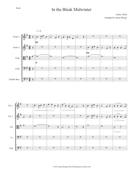 In the Bleak Midwinter (arr. James Bicigo)