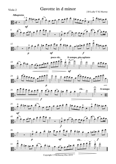 Lully - Gavotte - 2nd. Viola Part - Suzuki Bk.2