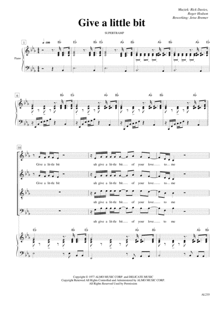 Give A Little Bit (arr. Jetse Bremer)