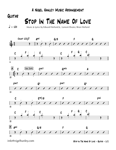 Stop! In The Name Of Love (arr. Nigel Hanley)
