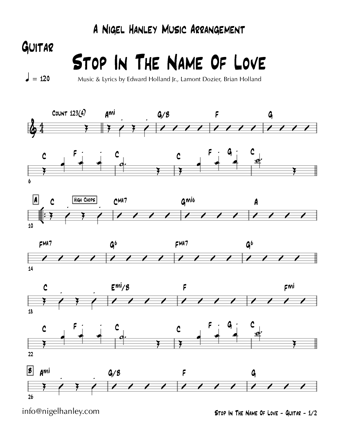 Stop! In The Name Of Love (arr. Nigel Hanley)