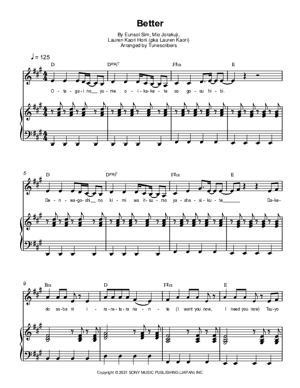 Better (arr. Tunescribers)