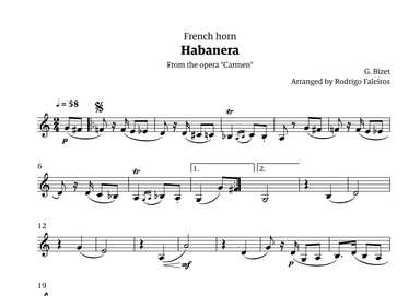 Habanera (for solo french horn) (arr. Rodrigo Faleiros)