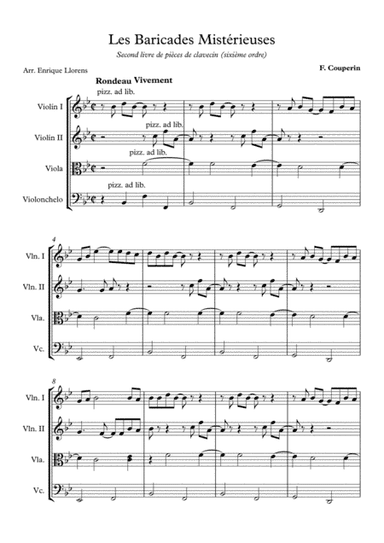 Les Barricades Mystérieuses - String quartet (arr. Enrique Llorens)