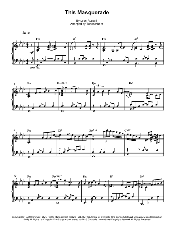 This Masquerade (arr. Tunescribers)