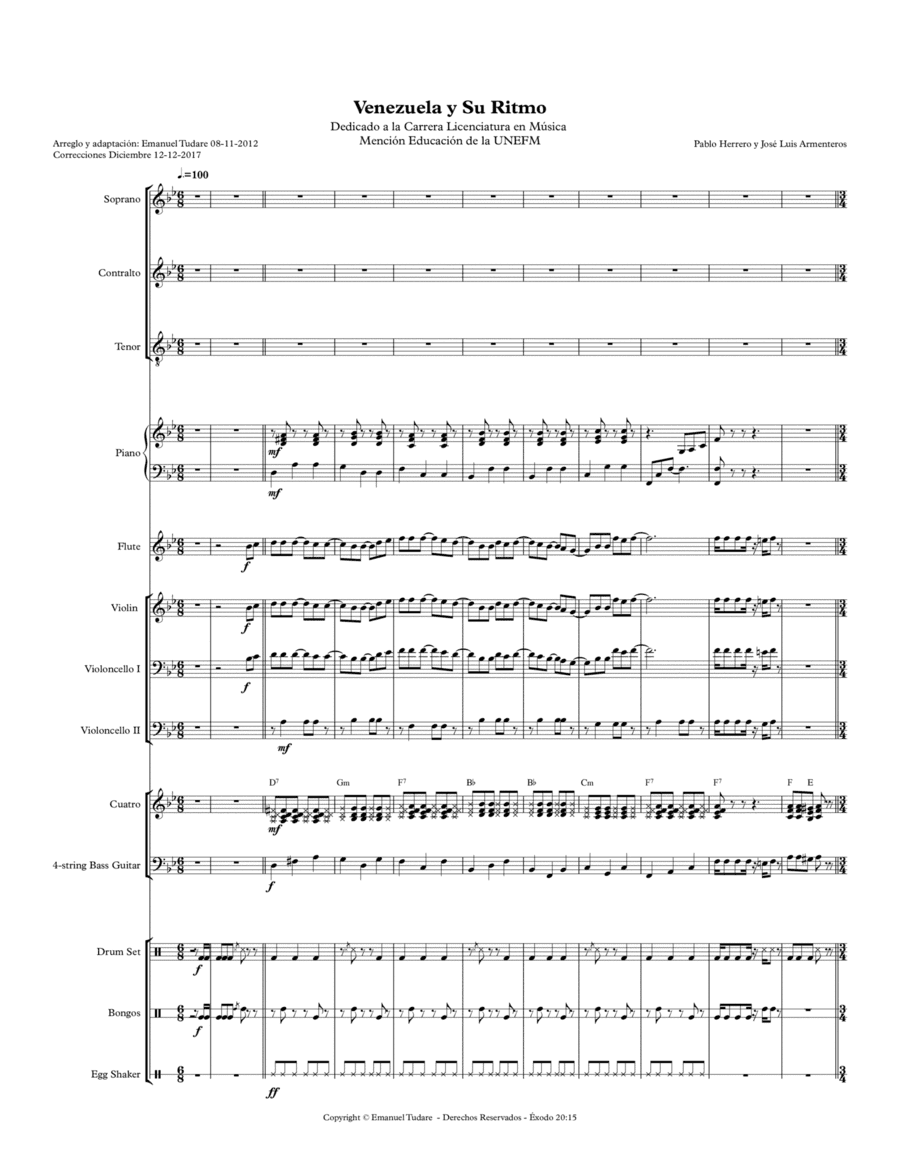 Venezuela (arr. Emanuel Tudare)