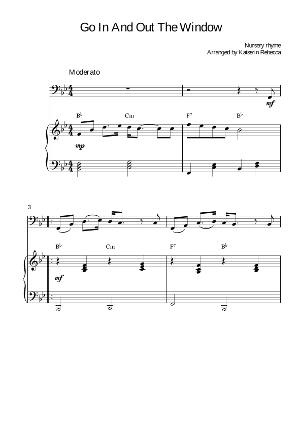 Go In And Out The Window (arr. Kaiserin Rebecca)