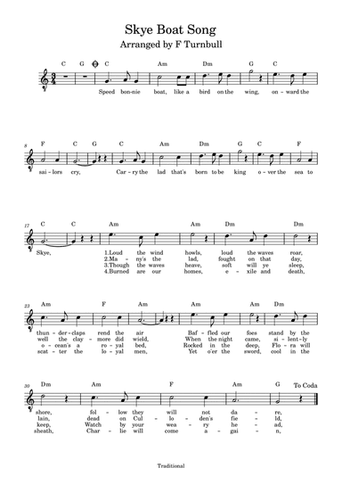 Skye Boat Song (arr. F Turnbull)