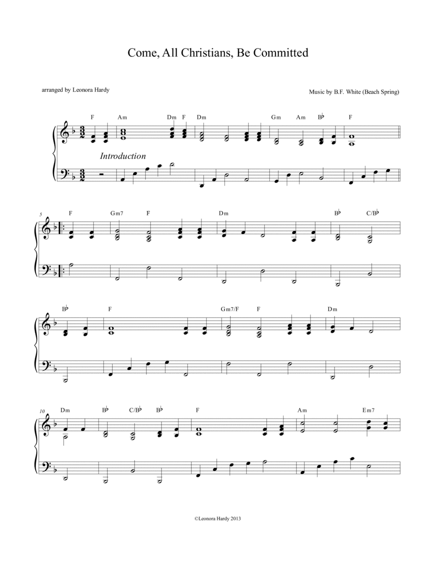 Come, All Christians, Be Committed (arr. Leonora Hardy)