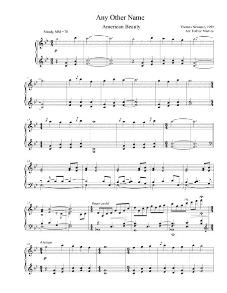 Any Other Name (arr. Piano Palt)