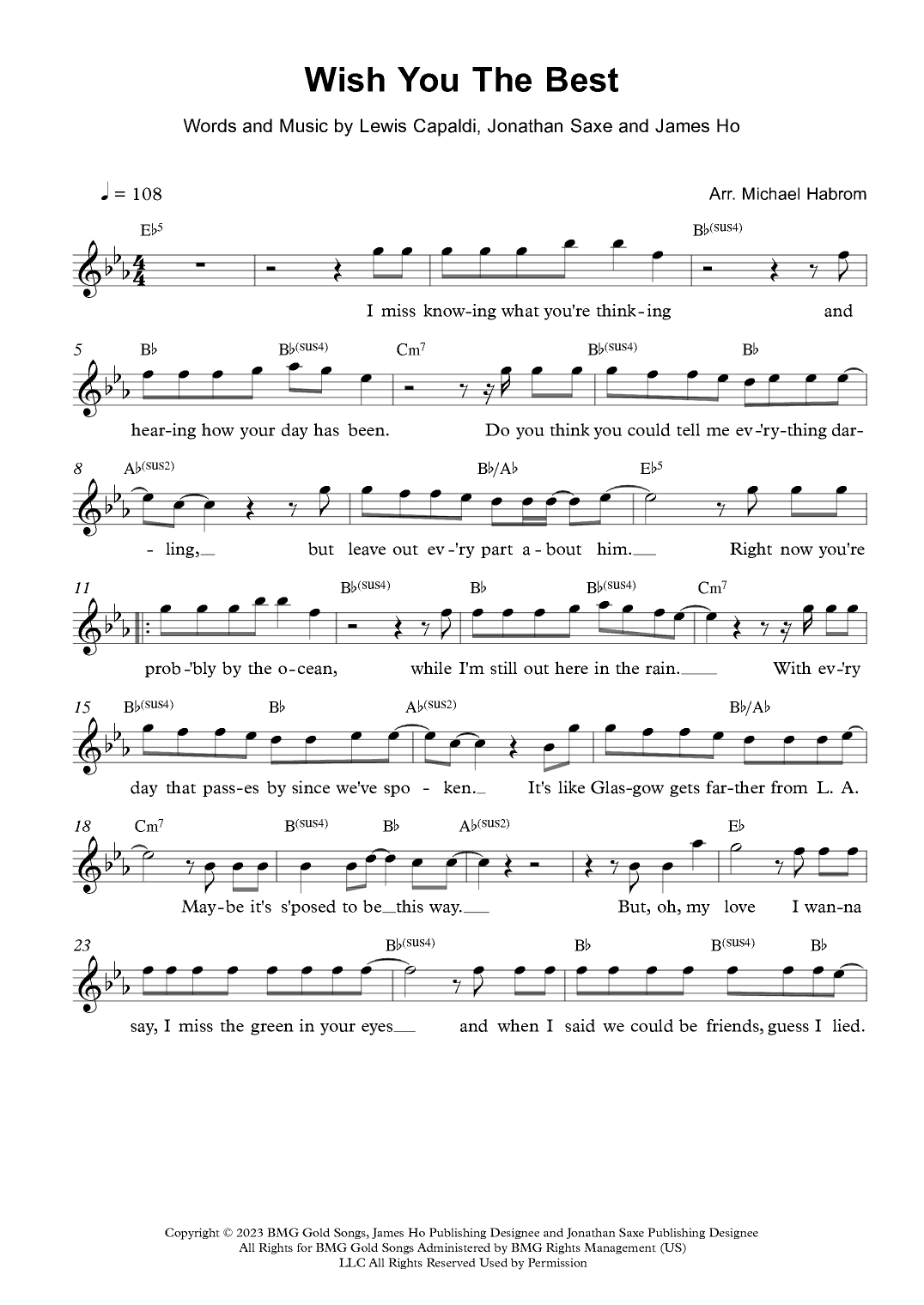 Wish You The Best (arr. Michael Habrom)