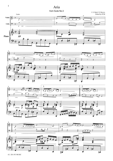 Bach  Aria from Suite No.3, for piano trio, PB004 (arr. E. Reeves)
