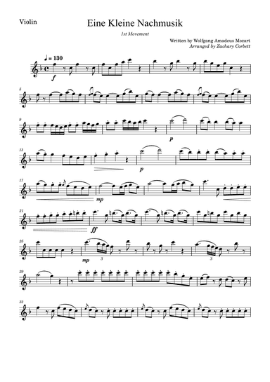 Eine Kleine Nachtmusik, 1st Movement (arr. Zachary Corbett)