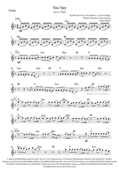 You Say (arr. Fabio Britto)