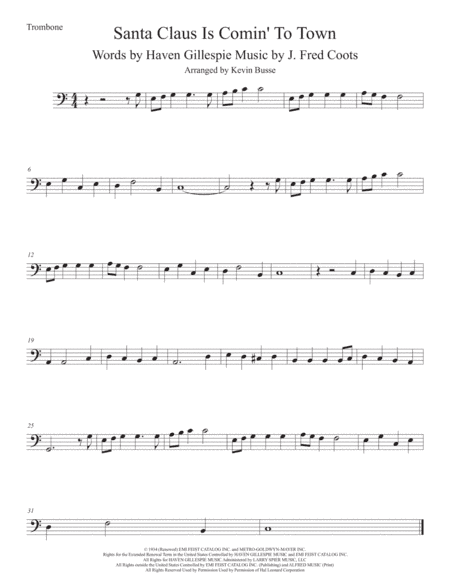 Santa Claus Is Comin' To Town (arr. Kevin Busse)