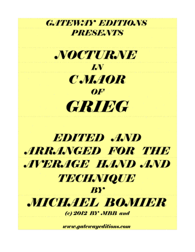 Nocturne or Notturno in C major, Op.54 no.4 ALL original notes (arr. Michael Bomier)