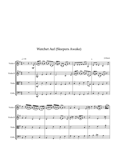 Watchet Auf (Sleepers Awake) (arr. David Nino)