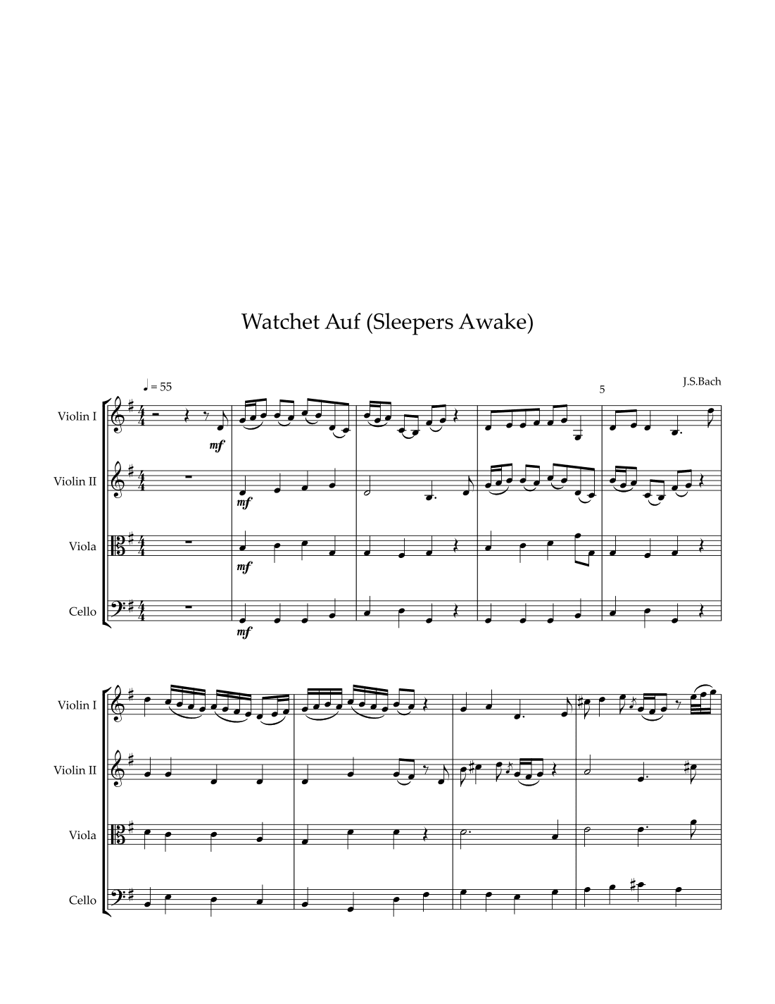 Watchet Auf (Sleepers Awake) (arr. David Nino)