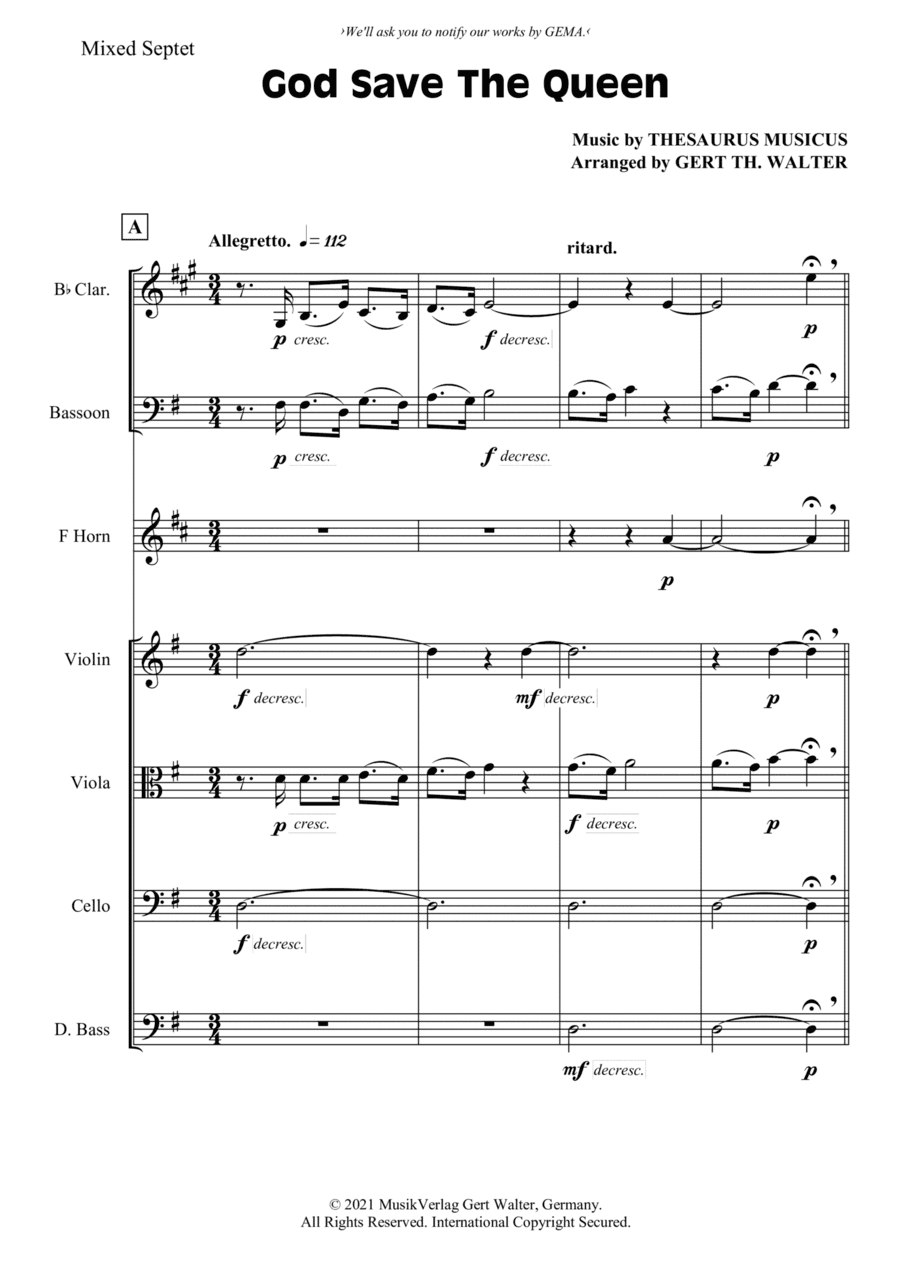 God Save The Queen (arr. Gert Th. Walter)